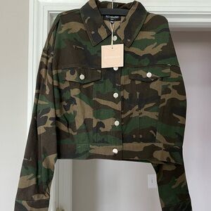 Kittenish Crop Camo Jacket